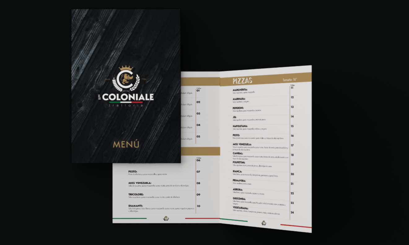 Il Coloniale - Diseño - Menú.