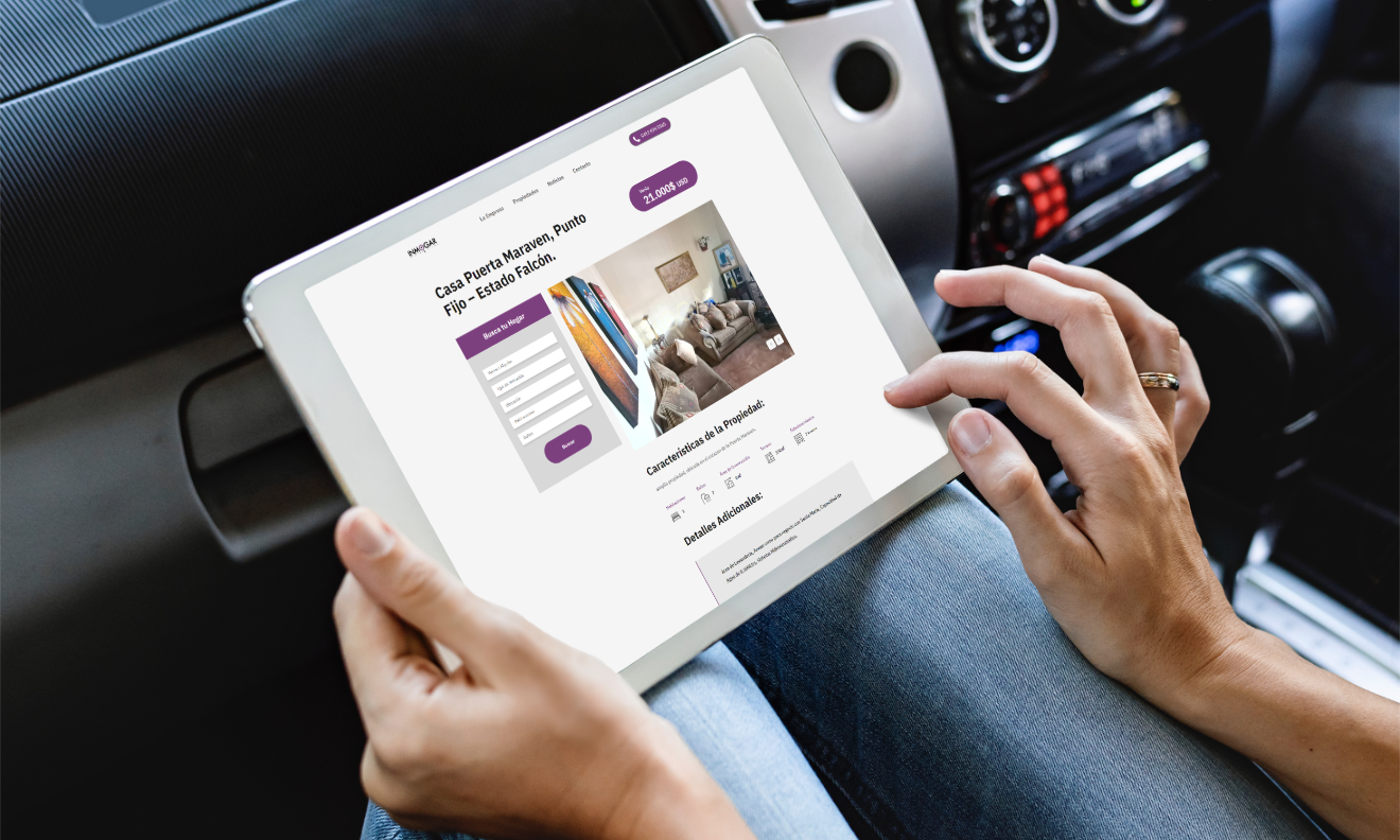 Inmogar - Bienes Raíces - Website - Vista tablet.